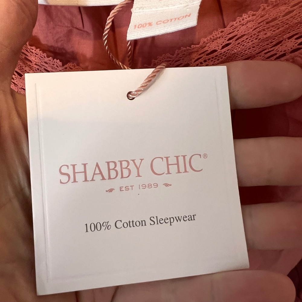 Shabby Chic NEW Eyelet Lace 100% Cotton Embroidered 2 Piece Pajamas Light Medium - Picture 8 of 15